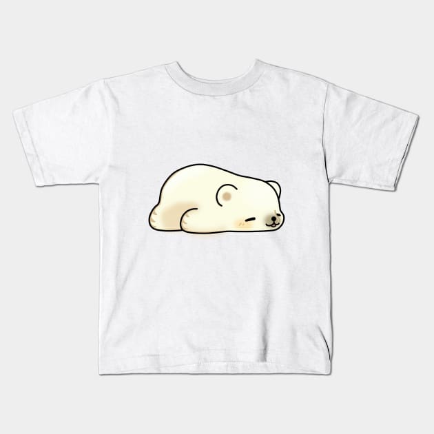 Lazy Little Polar Bear Kids T-Shirt by SirBobalot